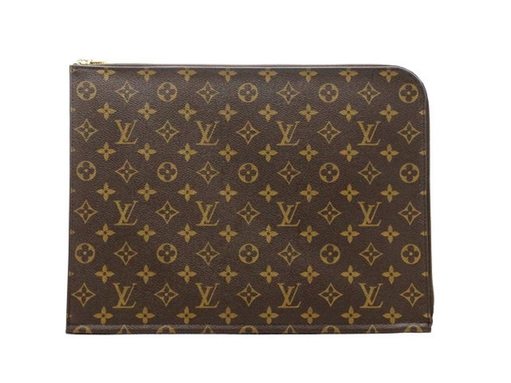 LOUIS VUITTON Pochette Documents Clutch Bag Monogram Canvas Brown
